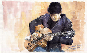 Impressionism Wall Art - Painting - Jazz Rock John Mayer 02 by Yuriy Shevchuk