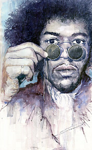 Wall Art - Painting - Jimi Hendrix 08 by Yuriy Shevchuk