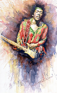 Wall Art - Painting - Jimi Hendrix 09 by Yuriy Shevchuk