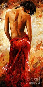 Impressionism Wall Art - Painting - Lady In Red 27 by Emerico Imre Toth