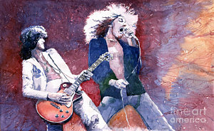 Wall Art - Painting - Led Zeppelin Jimmi Page And Robert Plant  by Yuriy Shevchuk