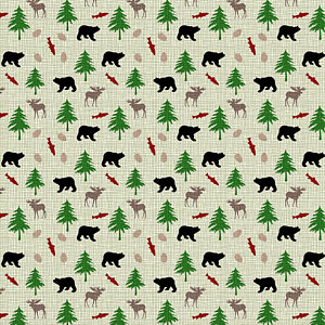Wall Art - Mixed Media - Moose And Bear Pattern by Christina Rollo
