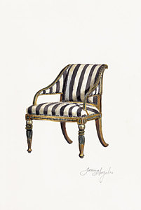 Wall Art - Painting - Neoclassical Armchair by Jazmin Angeles
