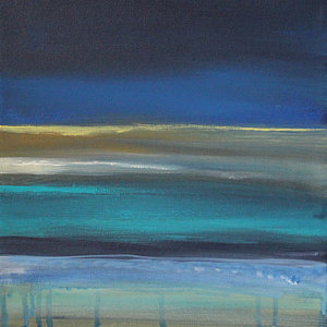 Abstract Landscape Wall Art - Painting - Ocean Blue 2 by Linda Woods