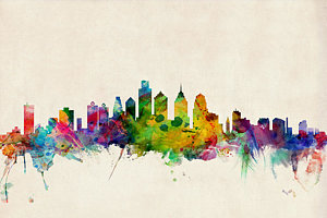 Wall Art - Digital Art - Philadelphia Skyline by Michael Tompsett