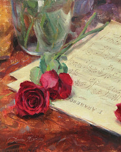 Wall Art - Painting - Roses And Debussy by Anna Rose Bain