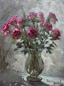 Wall Art - Painting - Roses For Viola by Ylli Haruni
