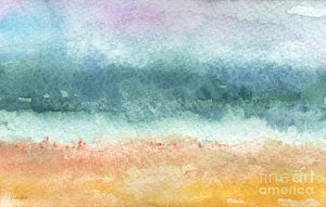 Abstract Landscape Wall Art - Painting - Sand And Sea by Linda Woods