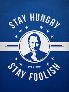 Wall Art - Digital Art - Stay Hungry Stay Foolish - Ice Blue by Aged Pixel