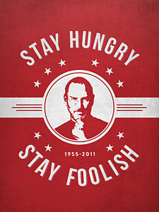 Wall Art - Digital Art - Stay Hungry Stay Foolish - Red by Aged Pixel