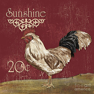 Wall Art - Painting - Sunshine Rooster by Debbie DeWitt