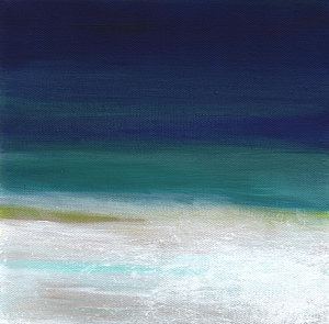 Abstract Landscape Wall Art - Painting - Surf And Sky- Abstract Beach Painting by Linda Woods