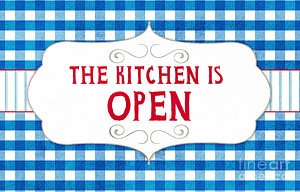 Wall Art - Painting - The Kitchen Is Open by Linda Woods