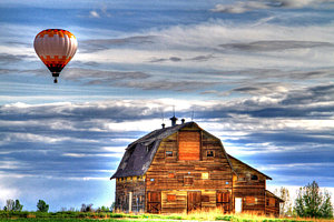 Wall Art - Photograph - The Old Barn And Balloon by Scott Mahon