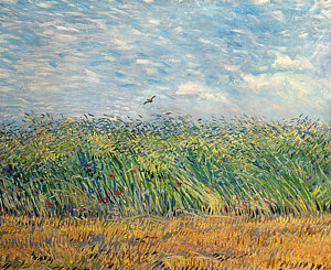 Impressionism Wall Art - Painting - Wheatfield With Lark by Vincent van Gogh
