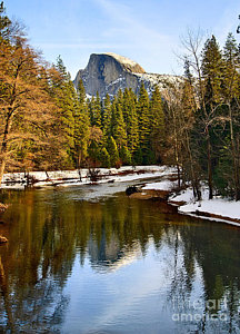 Wall Art - Photograph - Winter View Of Half Dome In Yosemite National Park. by Jamie Pham