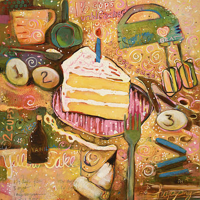 Wall Art - Painting - Yellow Cake Recipe by Jen Norton