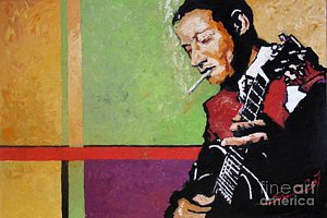 Wall Art - Painting -  Jazz Guitarist by Yuriy Shevchuk