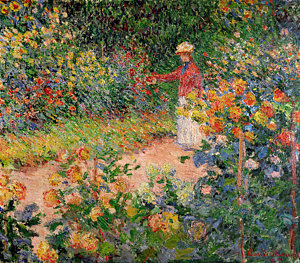 Impressionism Wall Art - Painting - Garden At Giverny by Claude Monet