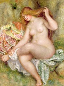 Wall Art - Painting - Seated Bather by Pierre Auguste Renoir