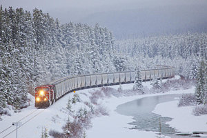 Wall Art - Photograph - A Canadian Pacific Train Travels Along by Chris Bolin