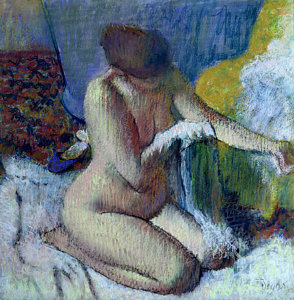 Impressionism Wall Art - Painting - After The Bath by Edgar Degas