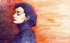 Wall Art - Painting - Audrey Hepburn 1 by Yuriy Shevchuk