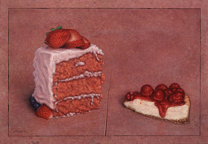 Wall Art - Painting - Cakefrontation by James W Johnson