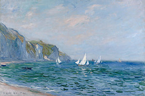 Impressionism Wall Art - Painting - Cliffs And Sailboats At Pourville  by Claude Monet