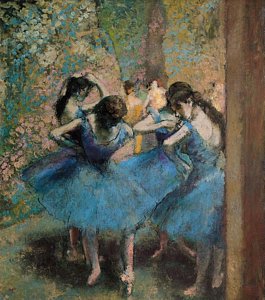 Impressionism Wall Art - Painting - Dancers In Blue by Edgar Degas