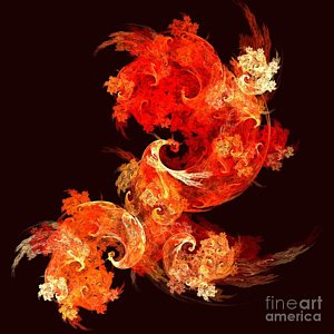 Wall Art - Painting - Dancing Firebirds by Oni H