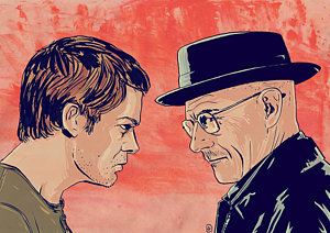 Wall Art - Drawing - Dexter And Walter by Giuseppe Cristiano