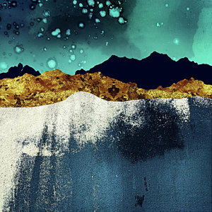 Abstract Landscape Wall Art - Digital Art - Evening Stars by Katherine Smit