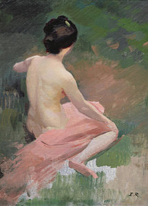 Wall Art - Painting - Female Nude by Jules Ernest Renoux