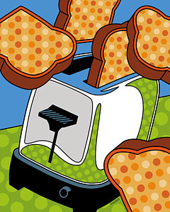 Wall Art - Digital Art - Flying Toast by Ron Magnes