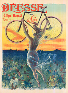 Paris Skyline Wall Art - Painting - French Art Nouveau Poster For Deesse Bicycles, Circa 1898 by Pal