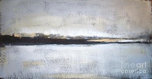 Abstract Landscape Wall Art - Painting - Frozen Winter Lake by Vesna Antic