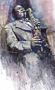 Wall Art - Painting - Jazz Saxophonist Charlie Parker by Yuriy Shevchuk