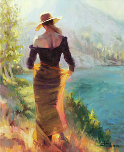 Impressionism Wall Art - Painting - Lady Of The Lake by Steve Henderson