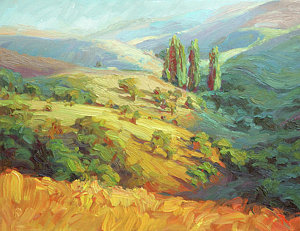 Impressionism Wall Art - Painting - Lombardy Homestead by Steve Henderson
