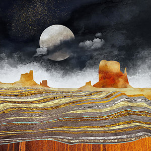 Landscapes Wall Art - Digital Art - Metallic Desert by Spacefrog Designs