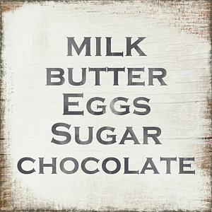 Wall Art - Painting - Milk Butter Eggs Chocolate Sign- Art By Linda Woods by Linda Woods
