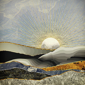 Abstract Landscape Wall Art - Digital Art - Morning Sun by Katherine Smit