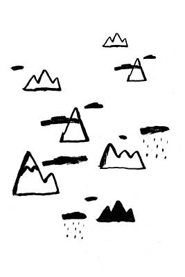 Wall Art - Drawing - Mountains by Studio Sananikone