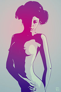 Science Fiction Wall Art - Drawing - Nude Princess Leia by Giuseppe Cristiano