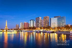Paris Skyline Wall Art - Photograph - Paris Blue Hour by Delphimages Photo Creations
