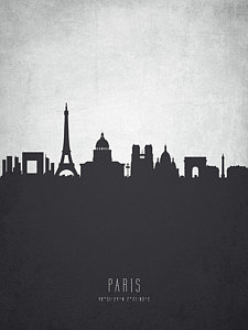 Paris Skyline Wall Art - Painting - Paris France Cityscape 19 by Aged Pixel