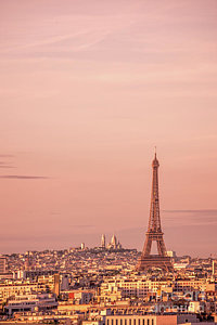 Paris Skyline Wall Art - Photograph - Pink Sunset In Paris by Delphimages Photo Creations