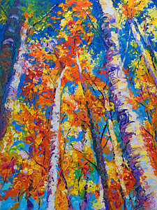 Impressionism Wall Art - Painting - Redemption - Fall Birch And Aspen by Talya Johnson