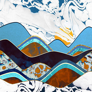 Abstract Landscape Wall Art - Digital Art - Rolling Hills by Spacefrog Designs